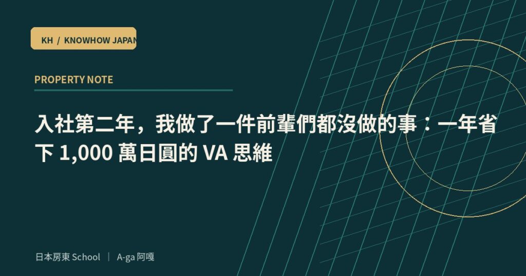 入社第二年，我做了一件前輩們都沒做的事：一年省下 1,000 萬日圓的 VA 思維
